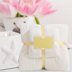Набір рушників 2шт 145*80см та 75*35см Towel blanket 521-2415 Білий