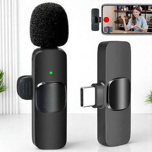Микрофон портативный беспроводной петличный K8-I Type-CAND-1 Черный