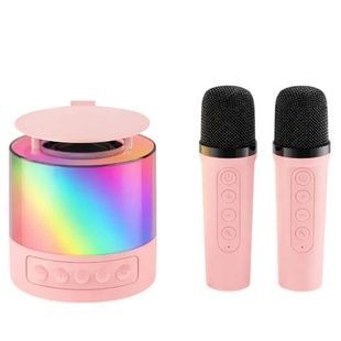 Колонка портативна з 2 караоке мікрофонами Bluetooth LED К19