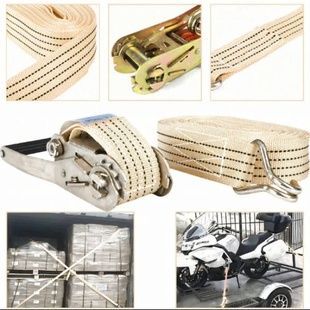 Стрічка для перевезення вантажу на дах машини з натягувачем 2,1м Ratchet Tie Down Білий