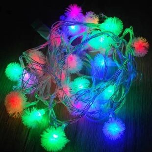 Гірлянда-нитка внутрішня Їжачки пухнасті 5м String-Lights 40Plastic-1 Різнокольорова