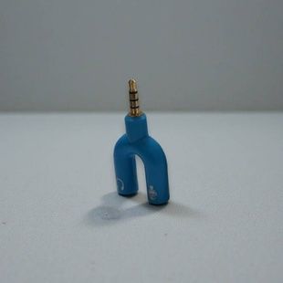 Спліттер розгалужувач 3.5мм для аудіо, мікрофона та навушників Блакитний