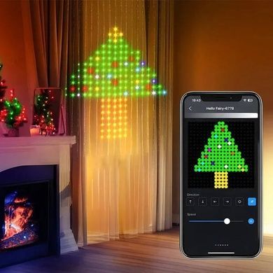 Гірлянда штора SMART 2*2м, 20 ниток по 20 LED з пультом та додатком для смартфона SFK 07APP BT USB Мультиколор