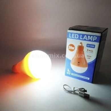 Светильник Лампочка кемпинговая подвесная аккумуляторная LED 30W LY V09 Оранжевая