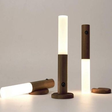 Лампа беспроводная настенная с датчиком движения Induction lamp Дерево