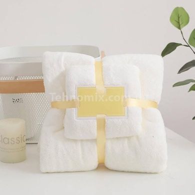 Набор полотенец 2шт 145*80см и 75*35см Towel blanket 521-2415 Белый
