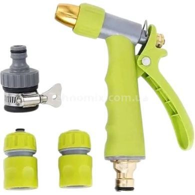Насадка для полива с комплектом соединителей HIGH PRESSURE WASHING WATER GUN Салатовая