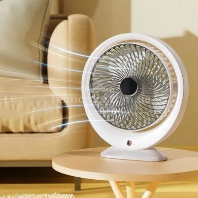 Вентилятор настольный аккумуляторный с подсветкой LED RGB, TYPE-C VU-04/JKJ-103 Белый