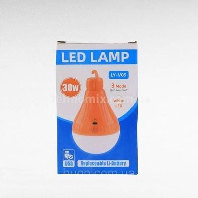 Светильник Лампочка кемпинговая подвесная аккумуляторная LED 30W LY V09 Оранжевая