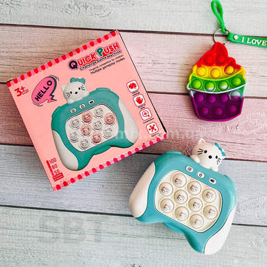 Игрушка антистресс электронная Pop It Pro на английском Hello Kitty Бирюзовая