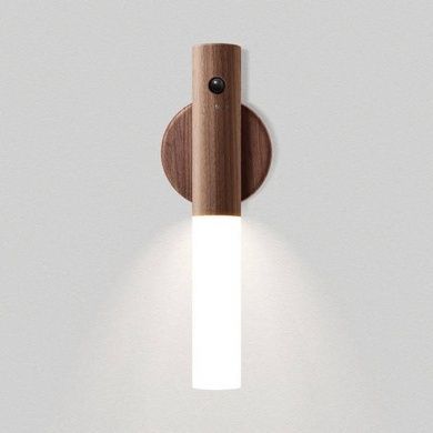 Лампа беспроводная настенная с датчиком движения Induction lamp Дерево