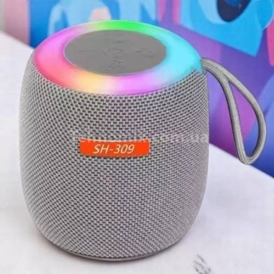 Колонка аккумуляторная Bluetooth с подсветкой SH 309 BT BLK/BLUE/SILVER Серая