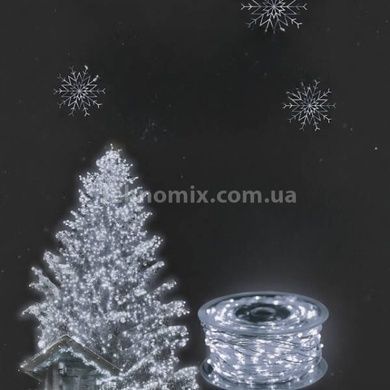 Гірлянда роса лінійна внутрішня світлодіодна 100м 1000LED з пультом USB Біле світло, сірий дріт