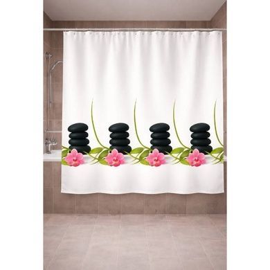Фіранка-шторка для душу 180*180см Shower curtain W-5 Орхідеї