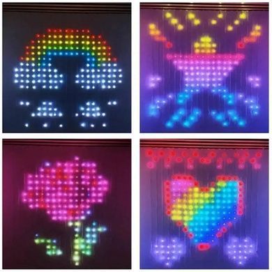 Гірлянда штора SMART 2*2м, 20 ниток по 20 LED з пультом та додатком для смартфона SFK 07APP BT USB Мультиколор