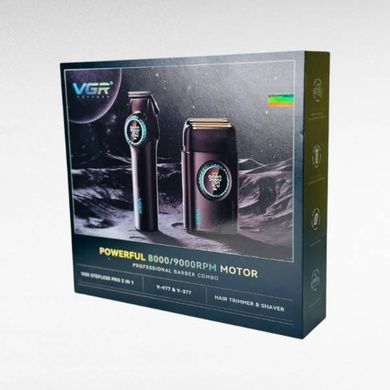 Комплект 2в1 триммер и шейвер VGR V-977 V-377 Черный