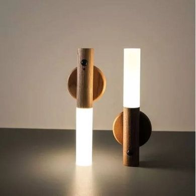 Лампа беспроводная настенная с датчиком движения Induction lamp Дерево