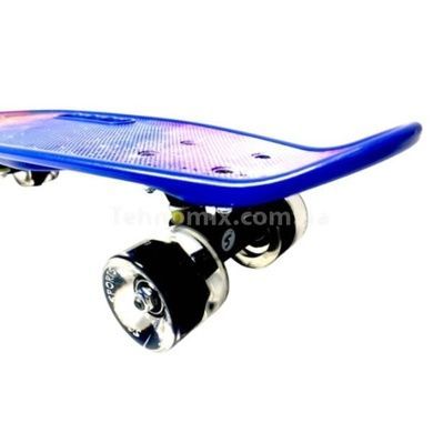 Пенни борд со светящимися колесами PU Penny Board Scale Sports Universe Синяя галактика