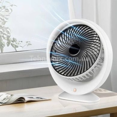 Вентилятор настольный аккумуляторный с подсветкой LED RGB, TYPE-C VU-04/JKJ-103 Белый