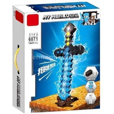 Конструктор меч Майнкрафт светящийся 1441 деталей My World Разноцветный