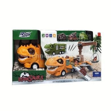 Набор Парковка 3 машинки, звук и подсветка SJ692 B-1 Dinosaur Adventure Желтый