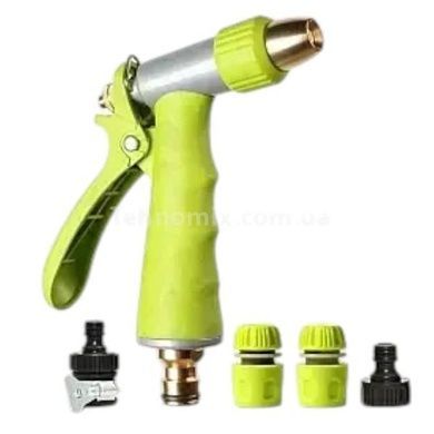 Насадка для полива с комплектом соединителей HIGH PRESSURE WASHING WATER GUN Салатовая