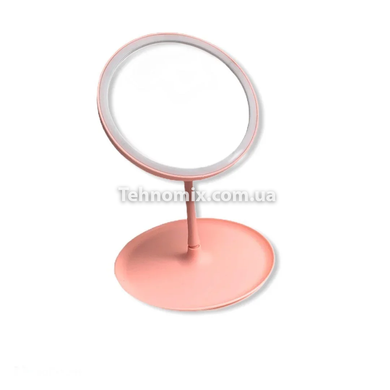 Круглое зеркало с подсветкой Make Up Mirror 3 режима Розовый