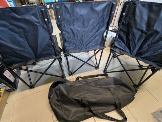 УЦІНКА! Стіл +4 стільці розкладні туристичні Folding table and chair Чорний (УЦ-№-881)