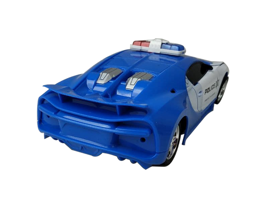 Машинка Трансформер Bugatti Police Robot Car Size 1:18 синя