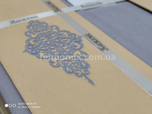 Постільна білизна з вишивкою Karina Sari gri Ранфорс Бавовна Євро розмір
