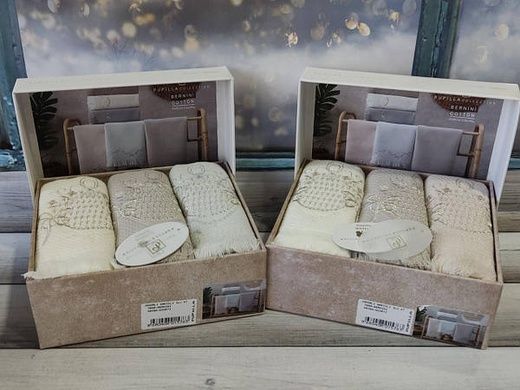 Полотенца с вышивкой Pupilla Bernini 40х60 набор 3шт