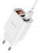 Зарядное устройство сетевое с дисплеем BOROFONE BA58A Mighty Dual Port Белое
