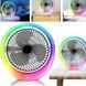 Вентилятор настольный аккумуляторный с подсветкой LED RGB, TYPE-C VU-04/JKJ-103 Белый