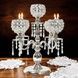 Подсвечник металлический на 5 свечей Mini Crystal Серебристый
