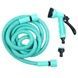 Шланг поливальний 15м, що розтягується з насадкою для поливу EXPANDABLE GARDEN HOSE K-50FT Бірюзовий