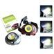 Фонарь налобный на батарейках 1802-COB+LED Черный с красным