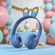 Навушники дитячі бездротові із заїччими вушками Bluetooth P47R Сині