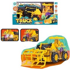 Іграшка Трактор навантажувач з прозорим корпусом з підсвічуванням та звуком Truck Rotating Gear Жовтий
