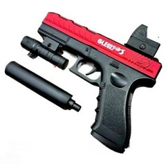 Іграшковий пістолет з лазерним прицілом стріляючий орбізами 500шт з ліхтариком Shooting Elite Червоний