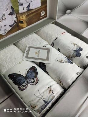 Рушники кухонні Belizza Butterfly 30х50см Махра набір 3 шт