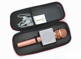 Караоке-мікрофон Q9 rose-gold в чохлі