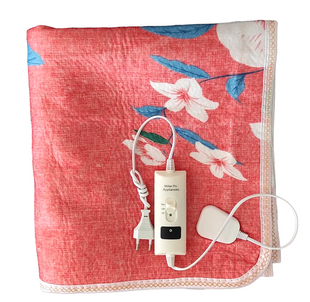 Електропростирадло Electric Blanket 150х120см Темно рожевий з квітами