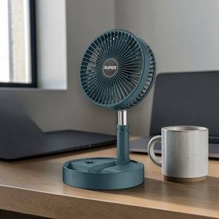 Вентилятор напольный аккумуляторный USB с телескопической ножкой Folding Fan Зеленый