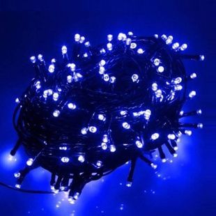 Новорічна світлодіодна гірлянда 400LED Чорний дріт, синє світло