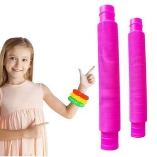 Розвиваюча дитяча іграшка антистрес Pop Tube 10 см Рожева