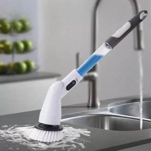 Щетка аккумуляторная для уборки со сменными насадками Cleaning brush Белая