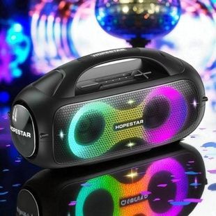 Колонка бездротова портативна Bluetooth 80Вт 12000mAh Hopestar A50 Чорна