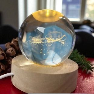 Шар акриловый Карета 6см с подсветкой на подставке