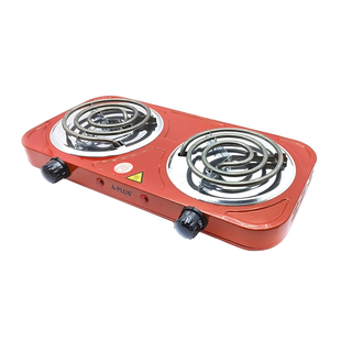 Электроплита спиральная на 2 конфорки Hot Plate A-PLUS Красная