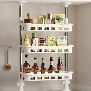 Полка-корзина на кухню 3-х ярусная телескопическая 40*27*(40-70)см МКС -315 Белая